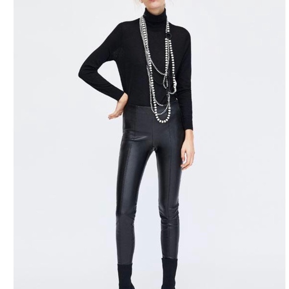 zara trafaluc leather pants